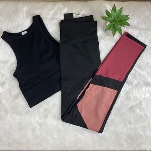 Active wear Leggings Mesh color Block